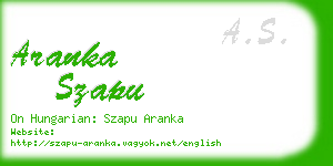 aranka szapu business card